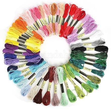 50 Skeins 50 Colors 6-Ply Cotton Embroidery Floss PW-WG66837-08-1
