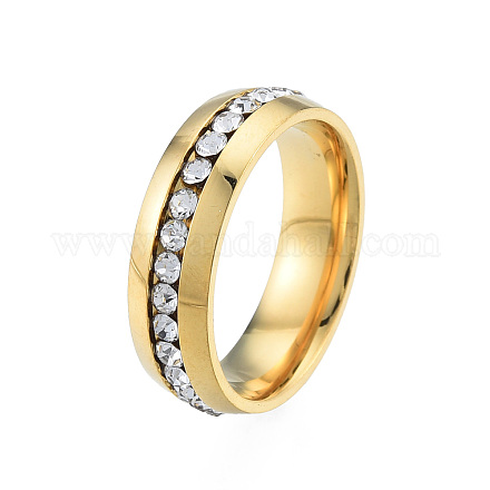 Crystal Rhinestone Flat Finger Ring RJEW-N043-11LG-1