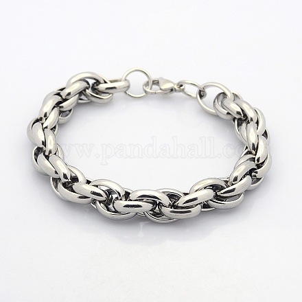 Style Casual 304 ​​bracelets en acier inoxydable de la chaîne de liaison à double STAS-O036-37P-1