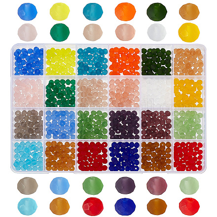 960шт 24 цвета прозрачные стеклянные бусины EGLA-PH0001-41-1