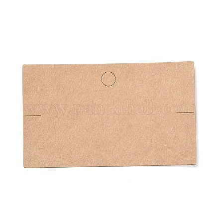 空白のクラフト紙のブレスレットのディスプレイ カード  長方形  バリーウッド  6x10x0.05cm  穴：8mm X-CDIS-G005-15-1