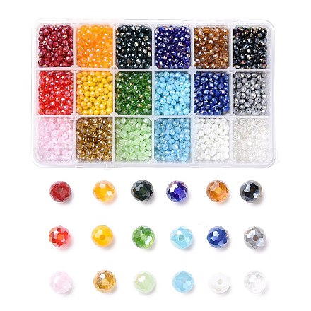 Perles de verre galvanisées 18 couleurs EGLA-JP0002-03B-4mm-1