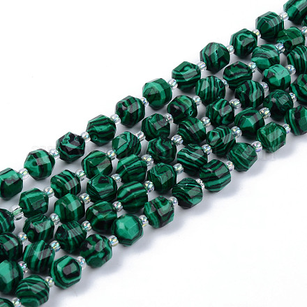 Perline malachite fili sintetici X-G-R482-28-8mm-1