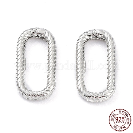 925 anello a molla in argento sterling placcato rodio STER-K173-18P-1