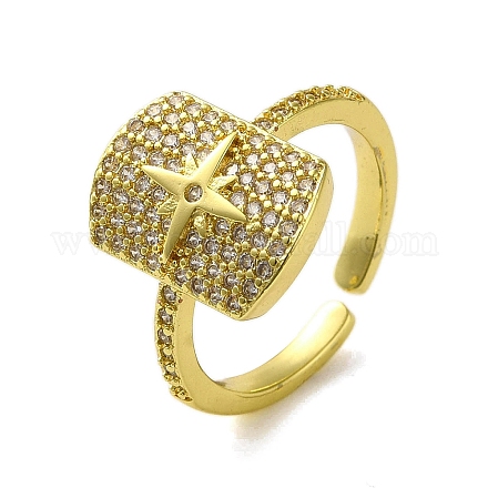 Латунь с кольцами из кубического циркония RJEW-B057-03G-02-1