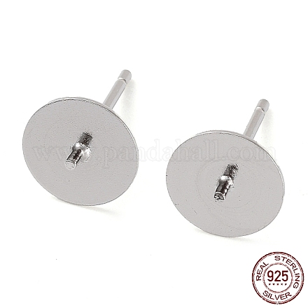 925 orecchino a bottone in argento sterling placcato rodio STER-E068-01D-P-1