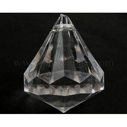 Transparent Clear Acrylic Diamond Pendants X-PL673-1-1
