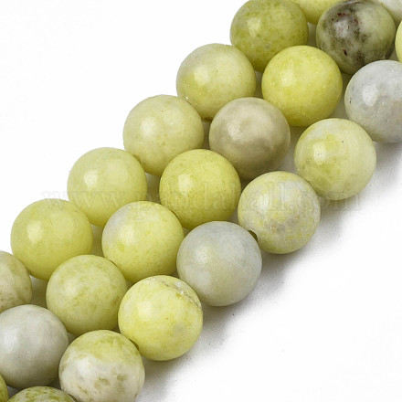 Natürlichen gelben Senf Jaspis Perlen Stränge X-G-Q462-8mm-39-1