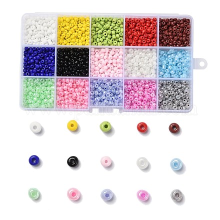 180G 15 Colors Glass Seed Beads SEED-JQ0003-01B-4mm-1