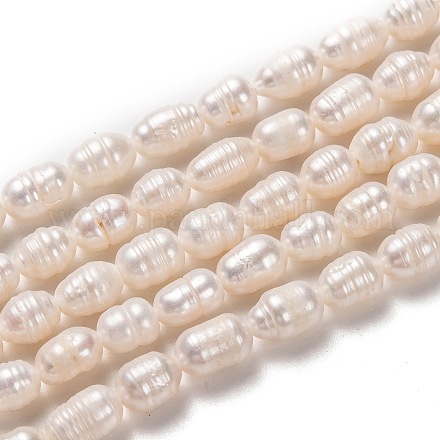 Hebras de perlas de agua dulce cultivadas naturales PEAR-L033-64-01-1