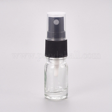 5mlガラススプレーボトル  細かいミストスプレーとダストキャップ付き  詰め替え式ボトル  透明  7.8x2.2cm  容量：5ml（0.17液量オンス） MRMJ-WH0059-44A-1
