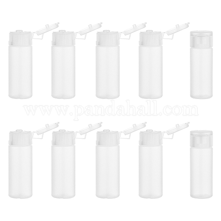 12ml peプラスチック製の空の詰め替え可能なフリップキャップボトル  PPプラスチック蓋付き  旅行液体化粧品保管用ボトルを絞る  透明  6.2cm  容量：12ml（0.4液量オンス） MRMJ-WH0037-13A-1