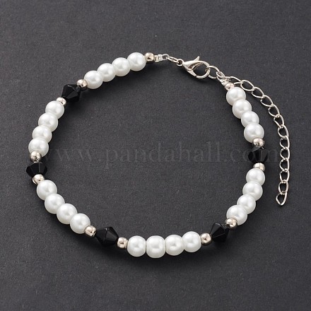 Glass Pearl Anklets AJEW-AN00060-04-1