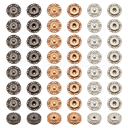 Nbeads 30 set di bottoni automatici a forma di fiore in lega FIND-NB0003-64-1