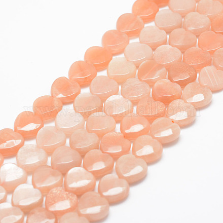 Chapelets de perles de sunstone naturelles G-G655-12x12mm-26-1
