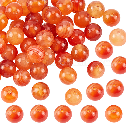 Olycraft 1 rang de perles d'agate rouge naturelle G-OC0001-92B-1