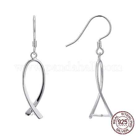 Accessoires pour boucles d'oreilles en argent sterling 925 rhodié STER-F048-38P-1