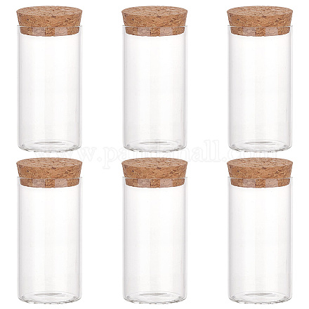 ガラス瓶  コルクプラグ付き  ウィッシングボトル  コラム  透明  3.7x7.8cm  内径：3.4のCM CON-WH0086-079-1
