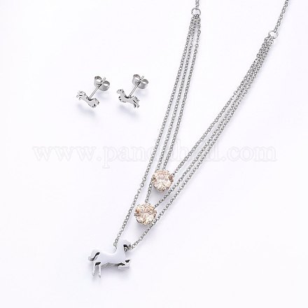 304 Stainless Steel Jewelry Sets SJEW-H131-07P-1