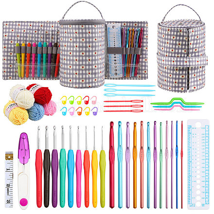 DIY Knitting Kits with Storage Bags for Beginners Include Crochet Hooks WG60902-04-1