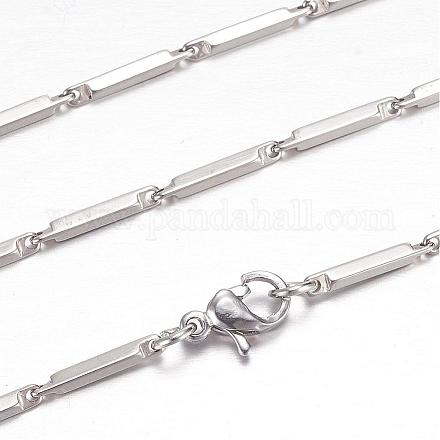 201 Stainless Steel Bar Link Necklaces STAS-G083-50P-1