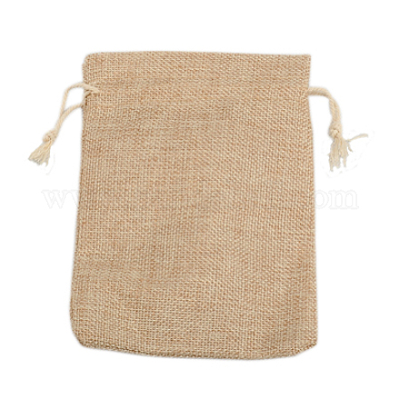 模造黄麻布の袋  淡い茶色  17.6x12.6cm X-ABAG-G003-01-1