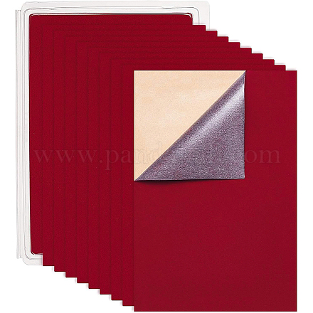 Benecreat 20pcs velours (rouge foncé) tissu collant arrière feutre adhésif feuille a4 (21cm x 30cm / 8.3