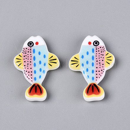 Печатные непрозрачные бусины из смолы&nbsp;RESI-N043-23A-1