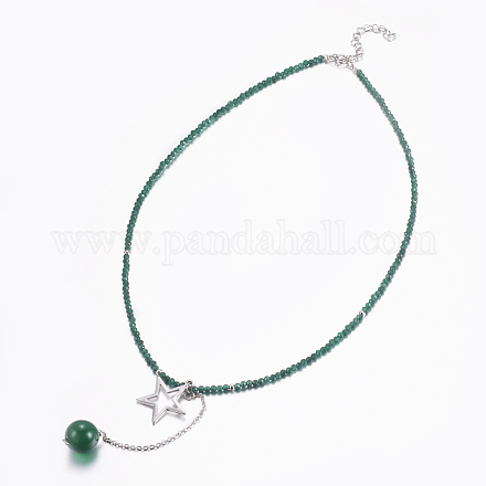 Collares colgantes de jade natura malaysia NJEW-K108-07A-1