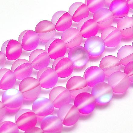 Synthetic Moonstone Beads Strands G-D862-42-8mm-A-1