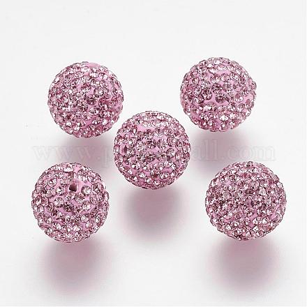 Half Drilled Czech Crystal Rhinestone Pave Disco Ball Beads RB-A059-H12mm-PP9-212-1