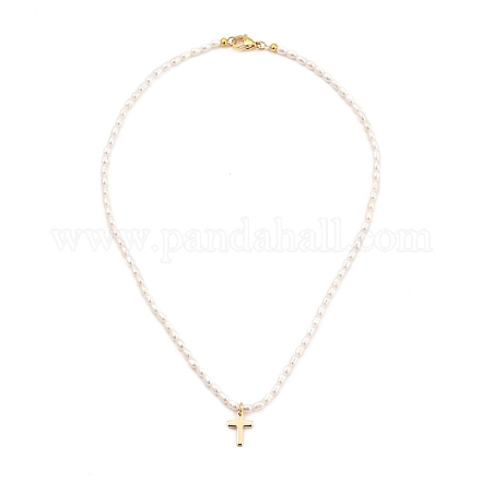 Colliers pendentif croix en laiton NJEW-JN02972-02-1