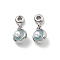 Brass Enamel Charms, with ABS Imtation Pearl, Flat Round Charm, Platinum, 7x6x6mm, Hole: 1.8mm