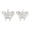 Alloy Pendants, with Jump Rings, Butterfly Charms, Silver, 13x17x2mm, Hole: 4mm