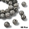 60Pcs Natural Map Stone/Picasso Stone/Picasso Jasper Beads, Round, 6mm, Hole: 1mm