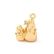 Brass Rhinestone Crystal Pendants, Bamboo Shoots Charm, Real 18K Gold Plated, 14.5x10x5.5mm, Hole: 1.2mm