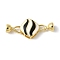 Brass Enamel Fold Over Clasps, Lead Free & Cadmium Free, Long-Lasting Plated, Rack Plating, Square, Real 18K Gold Plated, 39mm