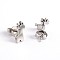 Tarnish Resistant Giraffe 304 Stainless Steel Ear Studs, Stainless Steel Color, 10x6mm, Pin: 0.7mm