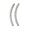 304 Stainless Steel Tube Beads, Curved Tube, Stainless Steel Color, 40x3mm, Hole: 1.8mm