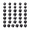 Silicone Beads, Dice, Black, 46pcs/box
