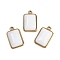 Natural Gemstone Pendants, with 304 Stainless Steel Findings, Rectangle Charms, Golden, 19.5x12x6~6.5mm, Hole: 1.7mm