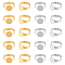 20Pcs 2 Styles Adjustable 304 Stainless Steel Finger Rings Components, Pad Ring Base Findings, Flat Round, Golden & Stainless Steel Color, Tray: 10mm, Inner Diameter: 16.9~17mm, 10Pcs/style