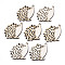 Unfinished Natural Poplar Wood Pendants, Laser Cut Wood Shapes, Hedgehog, OldLace, 35x35x2mm, Hole: 1.6mm