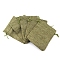 Rectangle Polyester Storage Bags, Drawstring Pouches Packaging Bag, Olive, 14x10cm