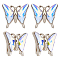 4Pcs Alloy & Glass Buckle, Butterfly Waist Belt Buckle, for Sewing Coat Down Jacket Bags Garment Decoration, Platinum, 43x49x15mm, Hole: 30x5mm