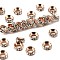 Brass Rhinestone Spacer Beads, Grade A, Rondelle, Rose Gold, Crystal, 7x3mm, Hole: 3.5mm