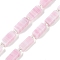 Handmade Lampwork Beads Strands, Rectangle with seed Beads, Pink, 10~11x4.5x4mm, Hole: 0.8mm, about 32~33pcs/strand, 15.94''(40.5cm)