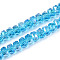 Electroplate Glass Beads Strands, Rondelle, Faceted, AB Plated, Deep Sky Blue, 7~8x4.5~5mm, Hole: 1.2~1.4mm, about 79~81pcs/strand, 15.35~15.94''(39~40.5cm)