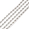 Anti-Tarnish Rhodium Plated 925 Sterling Silver Oval Ball Chains, Unwelded, Platinum, Link: 3x1.5mm