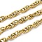304 Stainless Steel Rope Chains, Unwelded, with Spool, Ion Plating(IP), Golden, 10.5x7x1.5mm